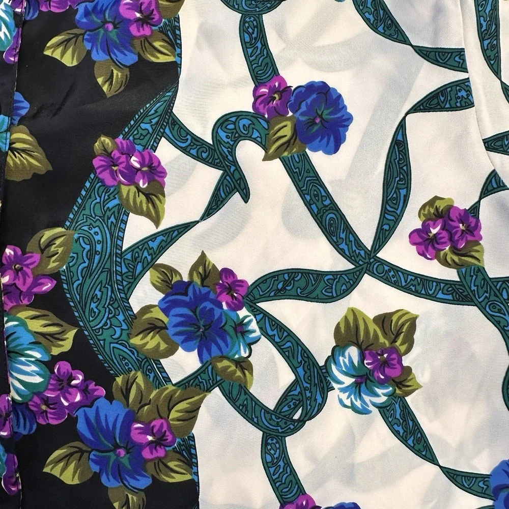 Romantic Floral Blouse Vintage 90s Cottagecore L - Picture 12 of 13
